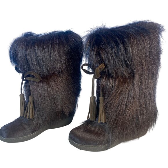 Pajar Women's Scarlet Winter Fur Boot Brown Women's 37 -4F Like New - Picture 3 of 12